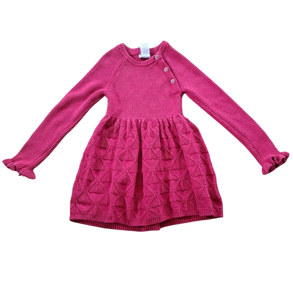 Shabby Chic Red Knit Holiday Long Sleeve Fall Winter Dress 5T